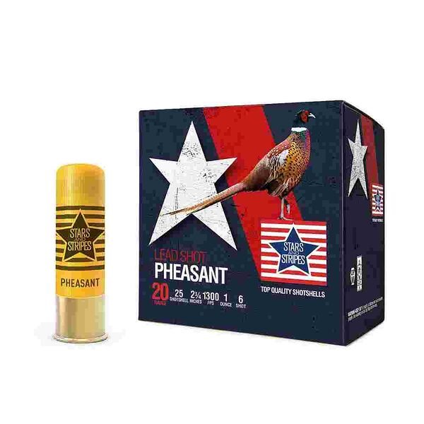 Ppu stars & stripes pheasant load shotshells 20ga 2-3/4'' 1oz 1300 fps #6 25/ct