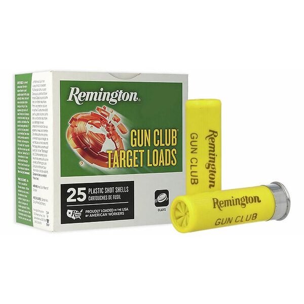 Remington gun club target load 20 ga 2 3/4" 2 1/2 dr 7/8 oz #8 1200 fps 25/ct