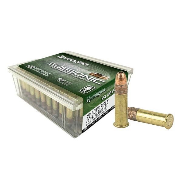 Remington subsonic rimfire ammunition. 22 lr 40gr hp 1050 fps 100/ct