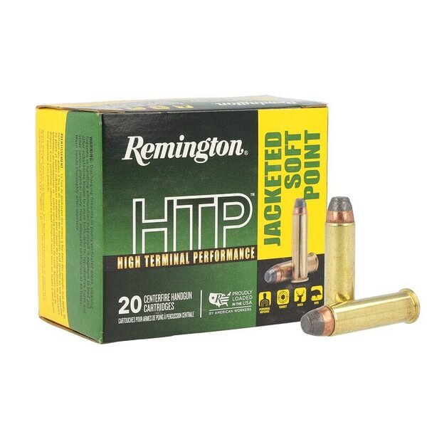 Remington htp handgun ammunition. 44 rem mag 240gr jsp 1180 fps 20/ct