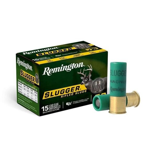 Remington slugger rifled slug 12 ga 2-3/4 in 1 oz 1560 fps 15/ct