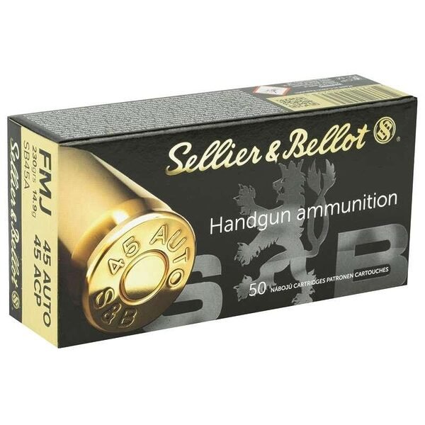 Sellier & bellot pistol & revolver ammo. 45 auto 230 gr fmj 50/box