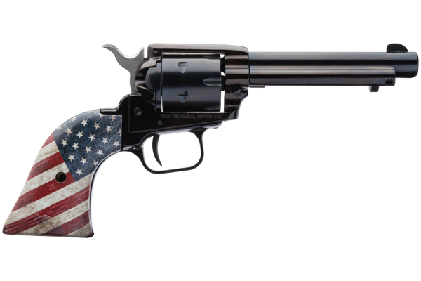 Heritage manufacturing 22lr blue/us flag grp 4. 75" fs