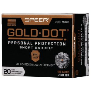 Gold dot short barrel personal protection 45 auto