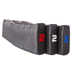 Amend2 ar-15 rifle magazine with red white and blue internals - black 30/rd 3/pk