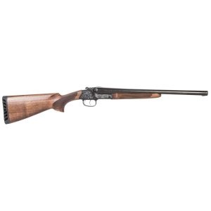Ati road agent sxs shotgun 20ga 2rd capacity 3" chamber 18. 5" barrel wood stock silver engraved receiver