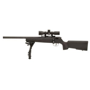 Savage rascal series left hand target xp rifle. 22 lr single shot 16" barrel synthetic stock-black scope and bi-pod