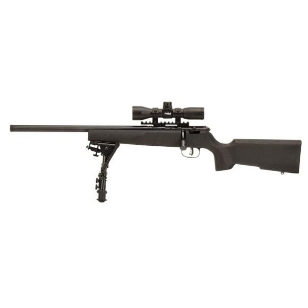 Savage rascal series left hand target xp rifle. 22 lr single shot 16" barrel synthetic stock-black scope and bi-pod