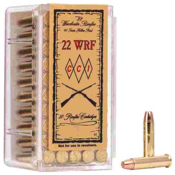 Cci winchester rimfire ammunition. 22 wrf 45 gr jhp 1300 fps 50/ct