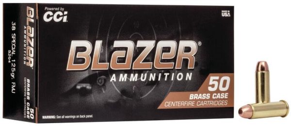 Cci blazer brass handgun ammunition. 38 spl 125 gr fmj 865 fps 50/ct