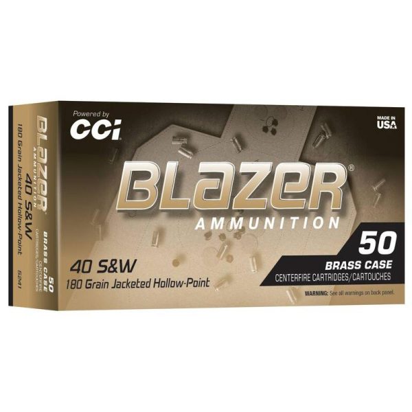 Blazer brass handgun ammunition. 40 s&w 180gr jhp 1015 fps 50/ct