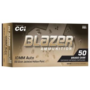 Blazer brass handgun ammunition 10mm auto 180gr jhp 1175 fps 50/ct