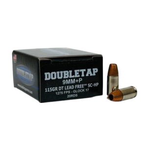 Double tap dt lead free handgun ammunition 9mm(+p) 124gr schp1250 fps 20/cts