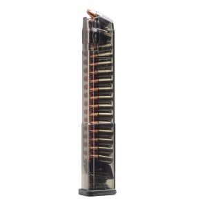 Elite tactical systems carbon smoke handgun magazine for glock 17 9mm luger 32/rd