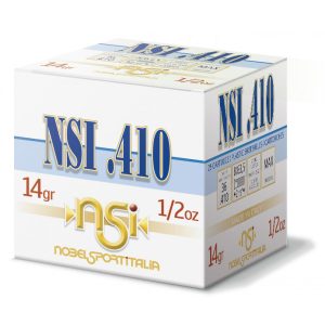 Nobel sport shotshells. 410 ga 2-1/2" 1/2 oz 1240 fps #9 25/ct