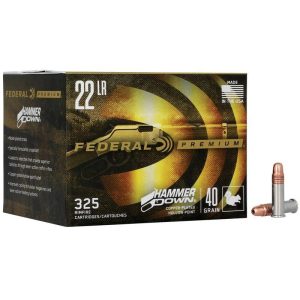 Federal hammerdown rifle ammunition. 22lr 40gr cphp 1200 fps 20/ct
