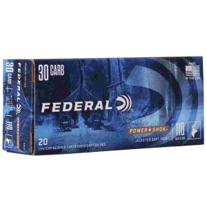 Federal power-shok rifle ammunition. 30 carbine 110 gr rnsp 1990 fps - 20/ct