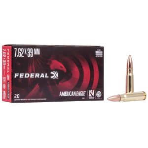 Federal american eagle rifle ammunition 7. 62x39 124 gr fmj 2350 fps - 20/box