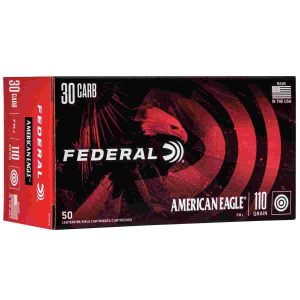 Federal american eagle rifle ammunition. 30 carbine 110 gr fmj 1990 fps - 50/ct