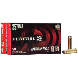 American eagle handgun ammunition. 357 mag 158 gr jsp 1240 fps 50/box