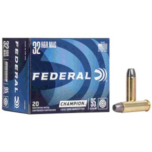 Federal champion handgun ammunition. 32 h&r mag 95 gr lswc 1020 fps 20/box
