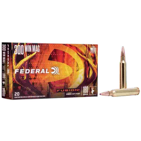 Federal fusion rifle ammunition. 300 win. Magnum 180gr fusion 20/ct