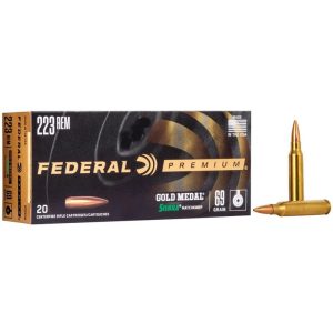 Federal premium gold medal sierra matchking rifle ammunition. 223 rem 69 gr bthp 2950 fps - 20/ct