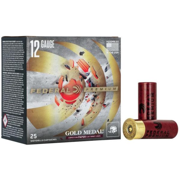 Federal gold medal paper shotshells 12ga 2-3/4" 1-1/8oz 1145 fps #8 25/ct