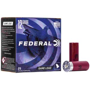 Federal game-shok game load ss 12ga 2-3/4" 3-1/4de 1oz 6 ammo 25rd