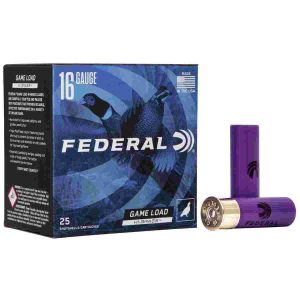Federal game-shok upland game - hi brass load - 16ga 2-3/4" 1-1/8oz. #4-shot 25/box