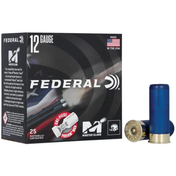 Federal master class shotshells 12ga 2-3/4" 1oz 1250fps #8 25/ct