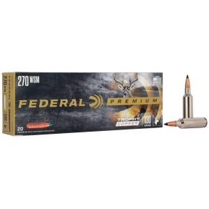 Federal trophy copper rifle ammunition. 270 wsm 130gr pt 3280 fps 20/ct