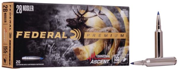 Federal terminal ascent rifle ammuntion. 28 nosler 155gr 3200 lbs20/ct