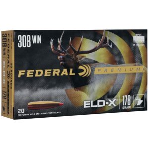 Federal premium eld-x rifle ammunition. 308 win 178gr pt 2610 fps 20/ct
