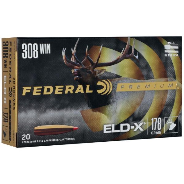 Federal premium eld-x rifle ammunition. 308 win 178gr pt 2610 fps 20/ct