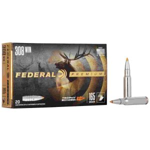 Federal premium vital-shok rifle ammunition. 308 win 165 gr tbt 2700 fps - 20/ct