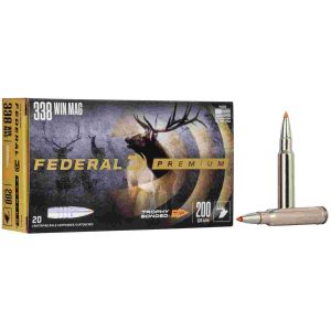 Federal premium vital-shok rifle ammunition. 338 win mag 200 gr bt 2930 fps 20