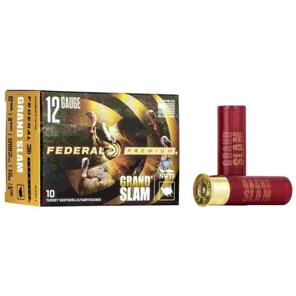 Federal grand slam shotshells 12 ga 3" 1-3/4 oz 1200 fps 5 10/rd