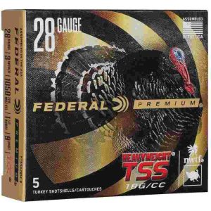 Federal premium turkey heavyweight tss shotshell 28ga 3" 1-1/2oz 1050 fps #9 5/ct