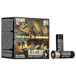 Federal black cloud fs steel high velocity shotshells 12ga. 3" 1-1/8oz #bb 1635 fps 25/ct