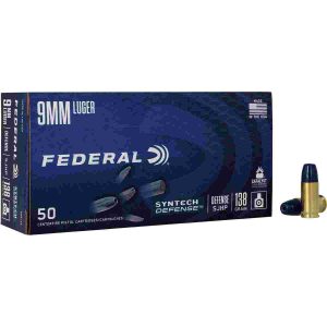 Federal syntech defense handgun ammunition 9mm luger 138 gr. Sjhp 1050 fps 50/ct