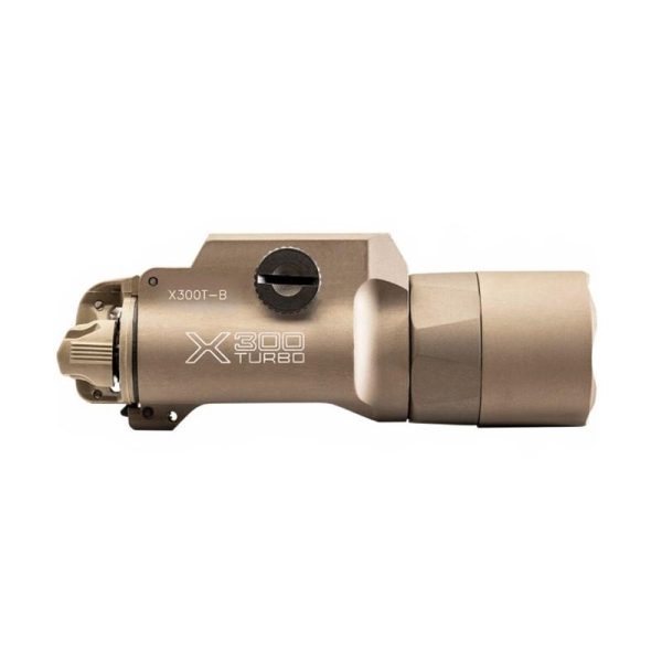 Surefire x300t-b turbo weapon light universal and pic mount 650 lumens tan thumb screw