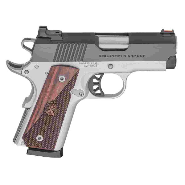 Springfield 1911 ronin emp handgun 9mm luger 9rd magazine 3" barrel blued/stainless finish