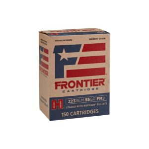 Hornady frontier rifle ammunition. 223 rem 55 gr fmj 3240 fps 150/ct (oriented)