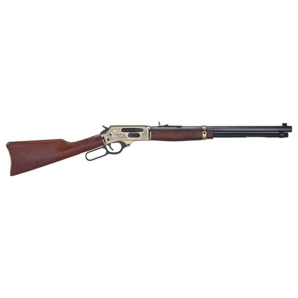 Henry brass wildlife edition side gate rifle. 30-30 5rd magazine 20" barrel walnut