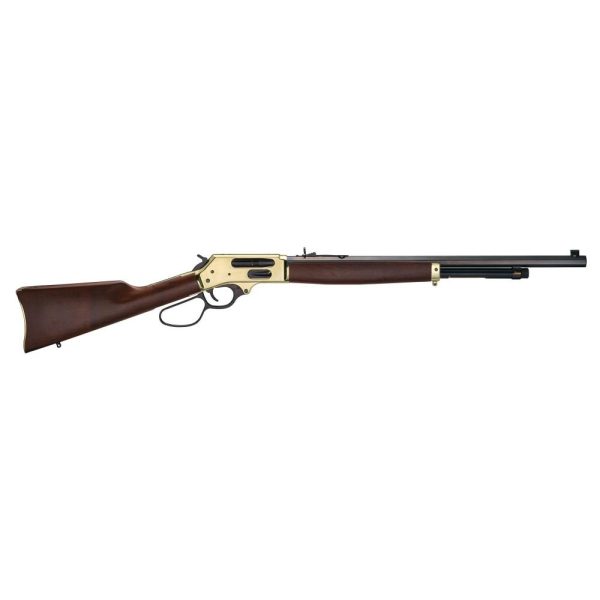 Henry brass lever action side gate rifle. 45-70 4rd magazine 22" octagon barrel with large loop