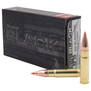 Hornady black rifle ammunition. 300 aac blackout 110 gr v-max 2375 fps 20/ct