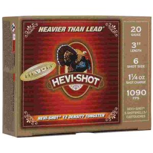 Hevi-shot hevi-13 turkey shotshells 20ga 3" 1-1/4oz 1090 fps #6 5/ct