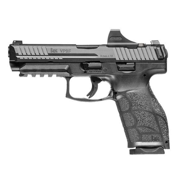 H&k vp9a1 f handgun 9mm luger 17rd (1) & 20rd (1) magazines 4. 53" barrel black optic ready with holosun scs
