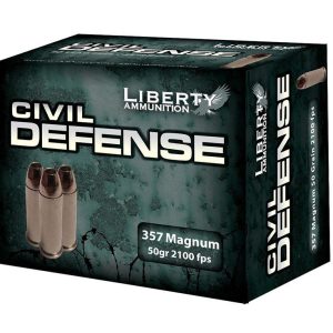 Liberty civil defense handgun ammunition. 357 mag 50 gr schp 2100 fps 20/ct